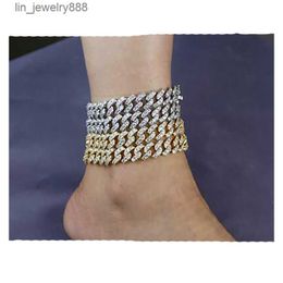 Hot Sale Hip Hop Alloy High End Cuban Chain link Gold Plated Foot Anklet For Women And Men