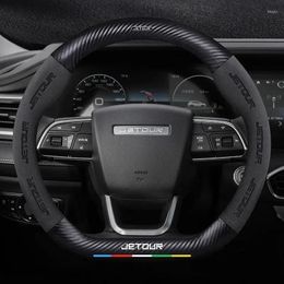 Steering Wheel Covers Buckskin Carbon Fiber Anti-slip Car Cover Suitable For Chery Jietu X70 X70SM X90 X95 DASHING I-DM T2 T3 Accessori