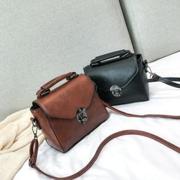 Totes Lock Design Shoulder Bag PU Leather Crossbody Bags Brands Small Square Lady Handbags Casual Messenger Pouch Sac