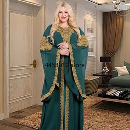 Ethnic Clothing 2024 African Dresses For Women Elegant O-neck Long Sleeve Plus Size Dress Robes Muslim Abaya Christmas