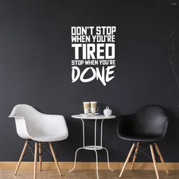 Wall Stickers Don't Stop When You're Tired Inspirational Gym Quotes Art Decal Decoration Sticker Home Decor Fitness Mural