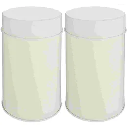 Storage Bottles 2 Pcs Tea Food Jar Container Tank Small Kitchen Canisters Tinplate With Airtight Lids