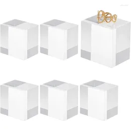 Decorative Plates 6Pcs Clear Acrylic Cube 1.6x1.6x1.2 Inch Square Display Blocks Polished