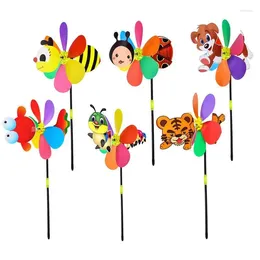 Garden Decorations Outdoor Pinwheel Yard Decor Colourful Windmill Stakes Kids Handheld Toys Accessories Cartoon Animal
