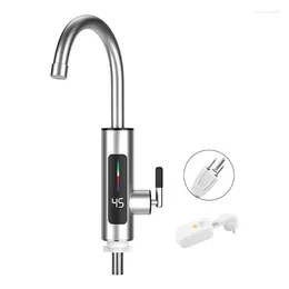 Bathroom Sink Faucets Internal Heating Water Pipe Tap LED Display Steel Electric Faucet Temperature Set Drop Ship