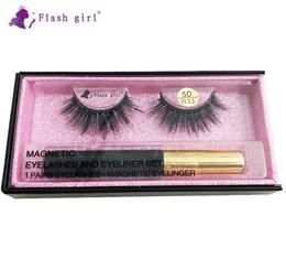 High quality W33 1 pair 5D mink eyelashes custom packaging magnetic eyelashes with liquid eyeliner eyelashes whole vendor1011006