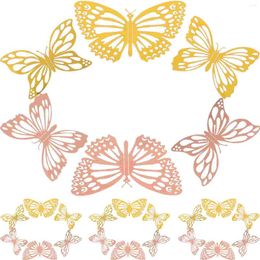 Decorative Flowers 48 Pcs DIY Butterflies Decals 3d Butterfly Stickers Accessories Ornament Wall For Gift Packing Small