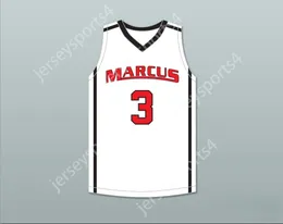 CUSTOM Youth/Kids MARCUS SMART 3 EDWARD S. MARCUS HIGH SCHOOL MARAUDERS WHITE BASKETBALL JERSEY 4 TOP Stitched S-6XL