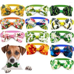 Dog Apparel 50pcs Wholesale Bow Tie Plant Style Ties Pet Puppy Adjustable Dogs Bowties Grooming Supplies Products