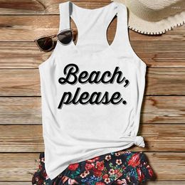 Women's Tanks Beach Tank Top Cute Vacation Women Clothing 2024 Summer Sexy Fashion M