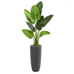 Decorative Flowers Travellers Artificial Tree In Grey Planter Green