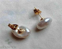 Fashion white Colour Baroque Pearl 18K Gold Earrings Cultivation Jewellery Aurora Bead Personality Mesmerising Diy 2106169460745
