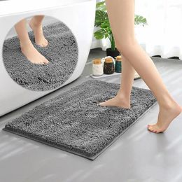Bath Mats Bathroom Rug Mat With Super Absorbent Microfiber Rugs Non-Slip Plush Carpet For Shower Toilet Doormat Floor E0X6