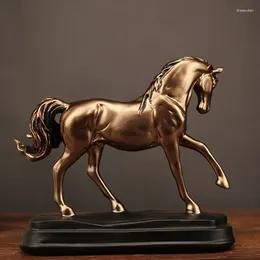 Decorative Figurines Vintage Resin Gold Horse Statues Ornaments Sculpture Crafts Home Office Decoration Accessories Wedding Gifts