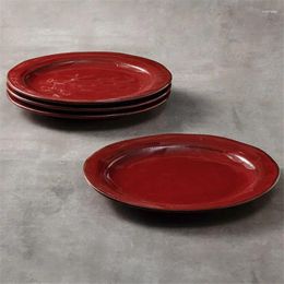 Plates Underglaze Colored Hidden Red Plate Creative Home Steak Dining Ceramic Net Vegetable