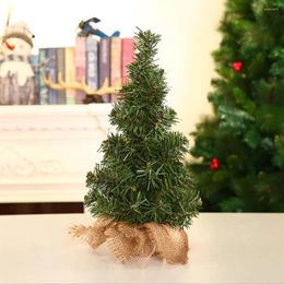 Decorative Figurines Mini Small Christmas Tree Retro Sackcloth Bottom Stylish Beautiful Shopping Mall Window Table Decoration Supplies