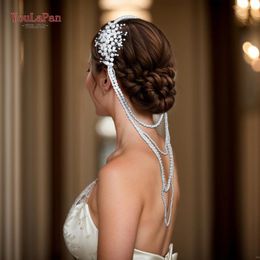 Hair Clips YouLaPan Bridal Pearl Headdress Handmade Full Long Tassels Headband Accessories Elegant Women Wedding Headwear HP647