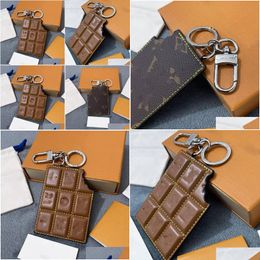 Keychains & Lanyards 7X9Cm Designer Chocolate Model Keychain Key Chains Ring Holder Esigners For Porte Clef Gift Men Women Car Bag Pe Dhiwd