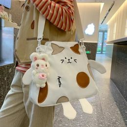 Cute Cat Shape Crossbody Bag Kawaii Ladies Nylon Messenger Large Capacity School Shoulder for Teenage Girls Handbags 240508