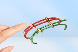 2022 Red Stainless Steel Thread Strands Beaded Bracelets VSCO Lucky Bangle Bracelet Femme Braided Rope Adjustable Jewellery Bijoux F8986985