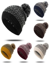 Casual Knitted Beanie Hat Women Autumn Winter Hat Print Skiing Plush Fashion Warm Winter Hats Knitted Cotton Women8435222