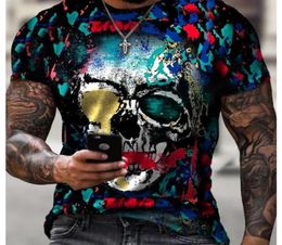 mens hiphop t shirt Graphic Dark style boys tee with skulls pattern males 3D Digital streetwear clothes top tees 10 styles wholesa4596383