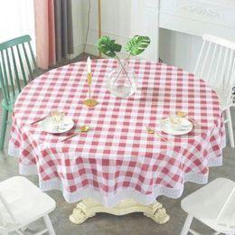 Table Cloth Simple Thickened Printed Lace Side Tablecloth Waterproof And Oil-proof Round PVC Plastic Washable Home Decoration