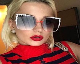 2018 Oversized Square Sunglasses Women Diamond New Fashion Brand Designer Pink Female Sun Glasses Superstar Transparent Oculos9049314