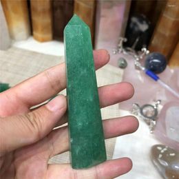 Decorative Figurines Natural Green Strawberry Crystal Point Healing Stone Hexagonal Prisms 50-80mm Obelisk Wand Treatment Ornaments DIY Gift