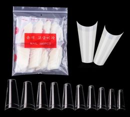 500pcs per Bag Ballerina Half Cover False Nails French Coffin Fake Nail Clear Natural Flat Shape Tips7816092