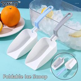 Disposable Flatware Plastic Ice Scoop Shovel Long Handle Foldable Shovels Party Bar Buffet Candy Dessert Grain Dry Goods Kitchen Gadget