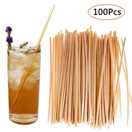 Disposable Cups Straws 100pcs 20cm Wheat Straw Eco-Friendly Natural Bar Drinking Environmentally Accessory Portable C5H6