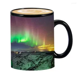 Mugs Colour Transforming Coffee Mug Ceramic Heat Changing Reveal Northern Lights Design Sensitive Magic For