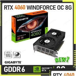 Graphics Cards Gigabyte Geforce Rtx 4060 Windforce Oc 8G Card 8Gb 128-Bit Pci-E 4.0 Gddr6 Video Double Fans Overlocking Drop Delivery Dhn7V