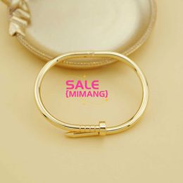 Designer Cartres Bracelet Hot selling minimalist and Personalised pure copper nail bracelet light luxury niche Instagram style design open mens womens bracelets S