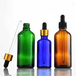 Storage Bottles YUXI Rubber Dropper Essential Oil Bottle Transparent Brown Green Blue Split