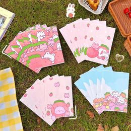 Gift Wrap 5pcs/pack Cartoon Paper Bags Korean Kawaii Strawberry Packing Candy Jewellery Sundries Storage Organiser