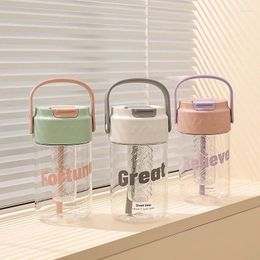 Water Bottles 1Pcs 600ml Large Capacity Straw Cup Sports Bottle High Value Outdoor Camping Drinking Tools Kawaii Summer