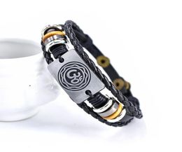 Fashion Hindu Bracelet Multilayer Leather Beaded For Women Men Religious Bangle Jewelry Gift Him TG01 Charm Bracelets52417784081970