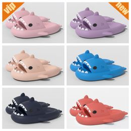 Shark Massage Bottom Slippers for Adult Couples Bathroom Slippers Outdoor 2024 couple cute orange lovely Colours eva solid Hotel family Colours PU shower