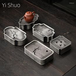 Tea Trays Alloy Pot Tray Japanese Teapots Water Drop Table Building Mat Storage Small