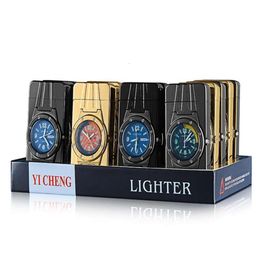 Classic Real Clock Watch Lighter Luminous Butane Gas Unfilled Iatable Lighter Display Box Custom Lighter