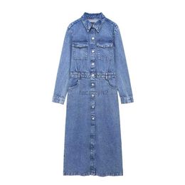 Casual Dresses Designer Dress ZR Women's Fashion Women's 2024 New Denim Midi Dress Plus size Dresses