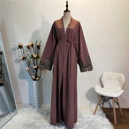 Ethnic Clothing Kaftan Abaya Dubai Kimono Cardigan Muslim Hijab Dress Abayas For Women Robe Femme Caftan Marocain Qatar Islam Clothing T240510