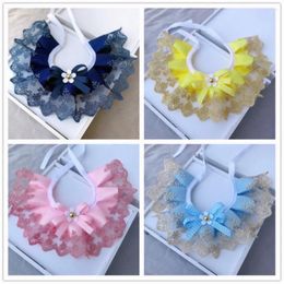 Dog Apparel Fashion Bowknot Pet Collar Lace Bibs Cute Bib Lovely Cat Necklace Decor Collars For Small