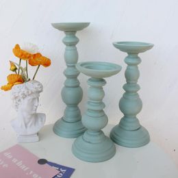 Candle Holders SUPU Green Style Set Wooden Candelabra Creative Candlestick Holder Pillar Stand Table Desktop Decoration Wedding Decor