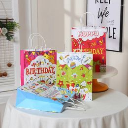 Gift Wrap 5 Pcs/Lot Small Paper Bag With Handles For Kids Happy Birthday Party Xmas Year S