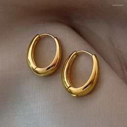 Hoop Earrings Adolph Trending Metal Oval Earring Fashion Design Geometry Texture Minimalist For Women Jewellery Gifts 2024