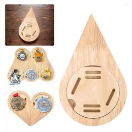 Decorative Plates Water Drop Shape Wooden Honour Commemorative Display Rack Medal Hanger Stand Home Wall Decor