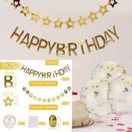 Party Decoration 10pcs Set Happy Birthday Banner Hanging Swirls For Sign Ceiling Decorations Streamers